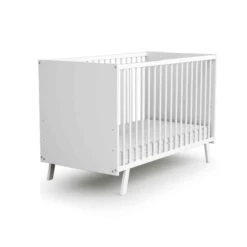 Lit Bébé En Bois Massif Avec Sommier Réglable CARNAVAL 60x120 -Lematelas Soldes Boutique lit bb carnaval blanc 60x120 fond blanc