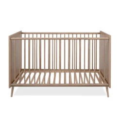 Lit Bébé à Barreaux En Bois Imprimé Cannage - LT7085