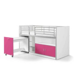 Lit Compact Enfant 90x200 Cm -Lematelas Soldes Boutique lit bonny 91 fuschia fond blanc