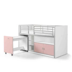 Lit Compact Enfant 90x200 Cm -Lematelas Soldes Boutique lit bonny 91 rose fond blanc