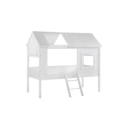 Lit Cabane Enfant 90x200 En Bois Blanc - Terre De Nuit