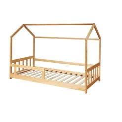 Lit Cabane Enfant En Bois 90x190 - LT17003 -Lematelas Soldes Boutique lit cabane en bois massif fond blanc