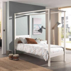 Lit Avec Cadre En Bois Blanc - Terre De Nuit 6 Lit Avec Cadre En Bois Blanc - Terre De Nuit -Lematelas Soldes Boutique lit cadre blanc 3