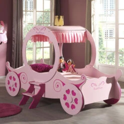 Lit Enfant Calèche Rose 90x200
