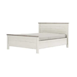 Lit Adulte En Bois Chêne Blanchi Et Béton - LT5050 -Lematelas Soldes Boutique lit chamonix fond blanc 2