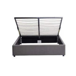 Lit Coffre En Bois Massif Anthracite Avec Sommier à Lattes - LT17017 7 Lit Coffre En Bois Massif Anthracite Avec Sommier à Lattes - LT17017 -Lematelas Soldes Boutique lit coffre anthra fond blanc2