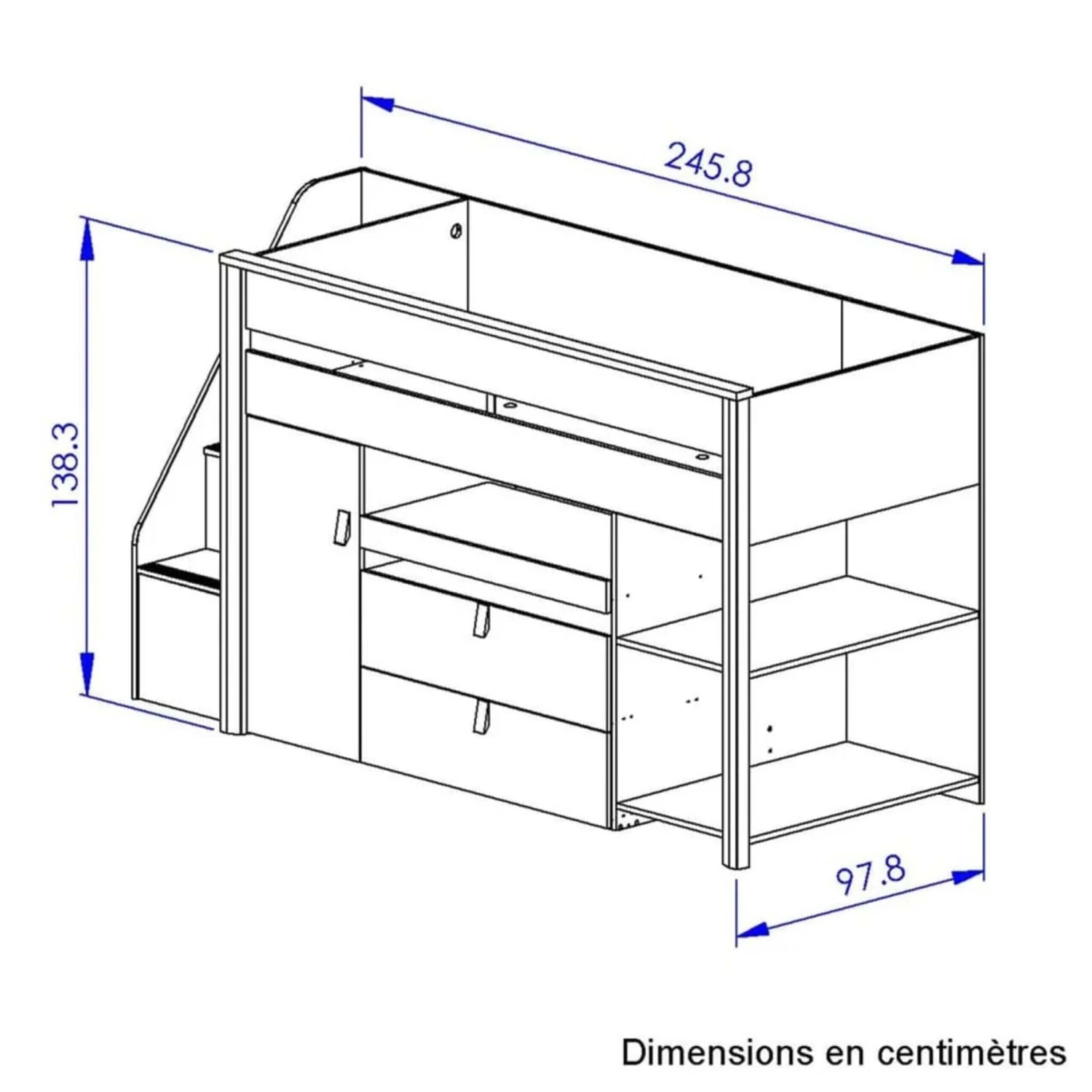 Ensemble Lit Multifonctions Avec Matelas Mousse 90x200 - LT5081 12 Ensemble Lit Multifonctions Avec Matelas Mousse 90x200 - LT5081 – Image 12