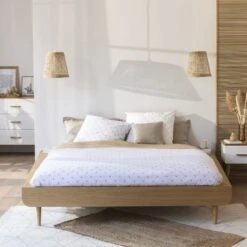 Lit SMOOTHCLOUD En Bois Naturel -Lematelas Soldes Boutique lit double ambiance 12 1
