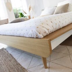 Lit SMOOTHCLOUD En Bois Naturel -Lematelas Soldes Boutique lit double ambiance 6