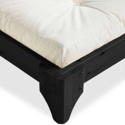 Lit En Pin Massif Noir Avec Sommier 5 Lit En Pin Massif Noir Avec Sommier -Lematelas Soldes Boutique lit en pin massif noir style japonnais zoom pied