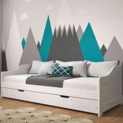 Lit Gigogne En Bois Massif Blanc - LT12004