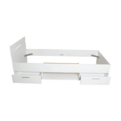 Lit Enfant Tiroir Blanc Perle - Terre De Nuit -Lematelas Soldes Boutique lit enfant tiroir blanc perle fond blanc 4