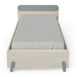 Lit Extensible Enfant En Bois Couleur Chêne Topanga Et Vert De Gris 90x190/200 - LI217