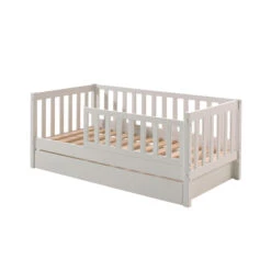 Lit Gigogne Enfant En Bois 70x140 - LT2063-2 -Lematelas Soldes Boutique lit junior 1 t blanc fond blanc 1