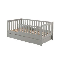 Lit Gigogne Enfant En Bois 70x140 - LT2063-2 -Lematelas Soldes Boutique lit junior 1 t gris fond blanc 1