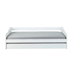 Lit Gigogne En Bois Massif Avec Sommier à Lattes Intégré - LT12120 -Lematelas Soldes Boutique lit leonie face fond blanc 1