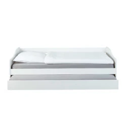 Lit Gigogne En Bois Massif Avec Sommier à Lattes Intégré - LT12120 -Lematelas Soldes Boutique lit leonie face tiroir fond blanc 1