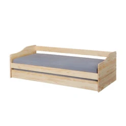 Lit Gigogne En Bois Massif Avec Sommier à Lattes Intégré - LT12120 -Lematelas Soldes Boutique lit leonie profil naturel fond blanc 1