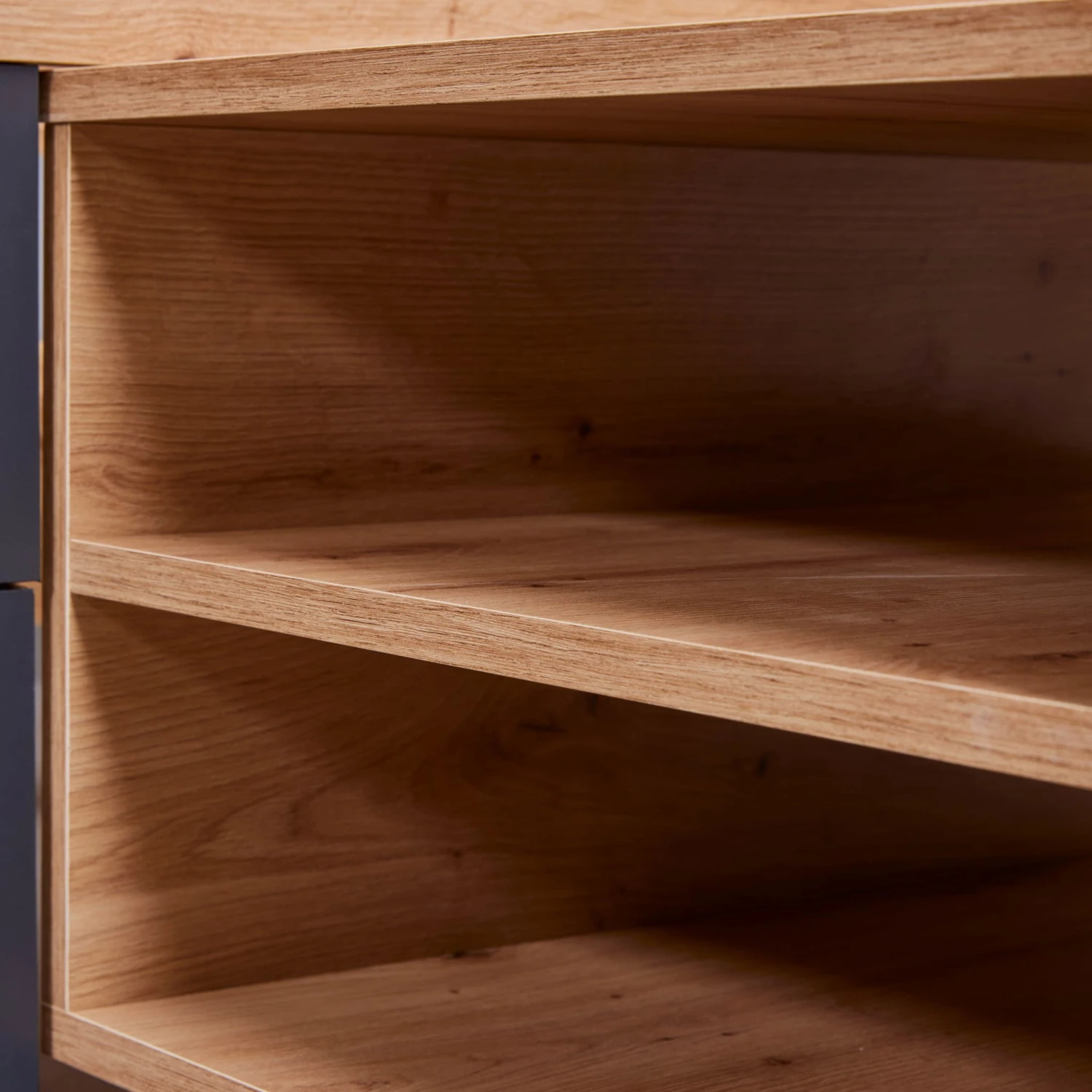 Lit Multi-rangements 90x200 Avec Table De Chevet Intégrée En Bois Imitation Chêne Et Anthracite - LT12127 6 Lit Multi-rangements 90x200 Avec Table De Chevet Intégrée En Bois Imitation Chêne Et Anthracite - LT12127 – Image 6