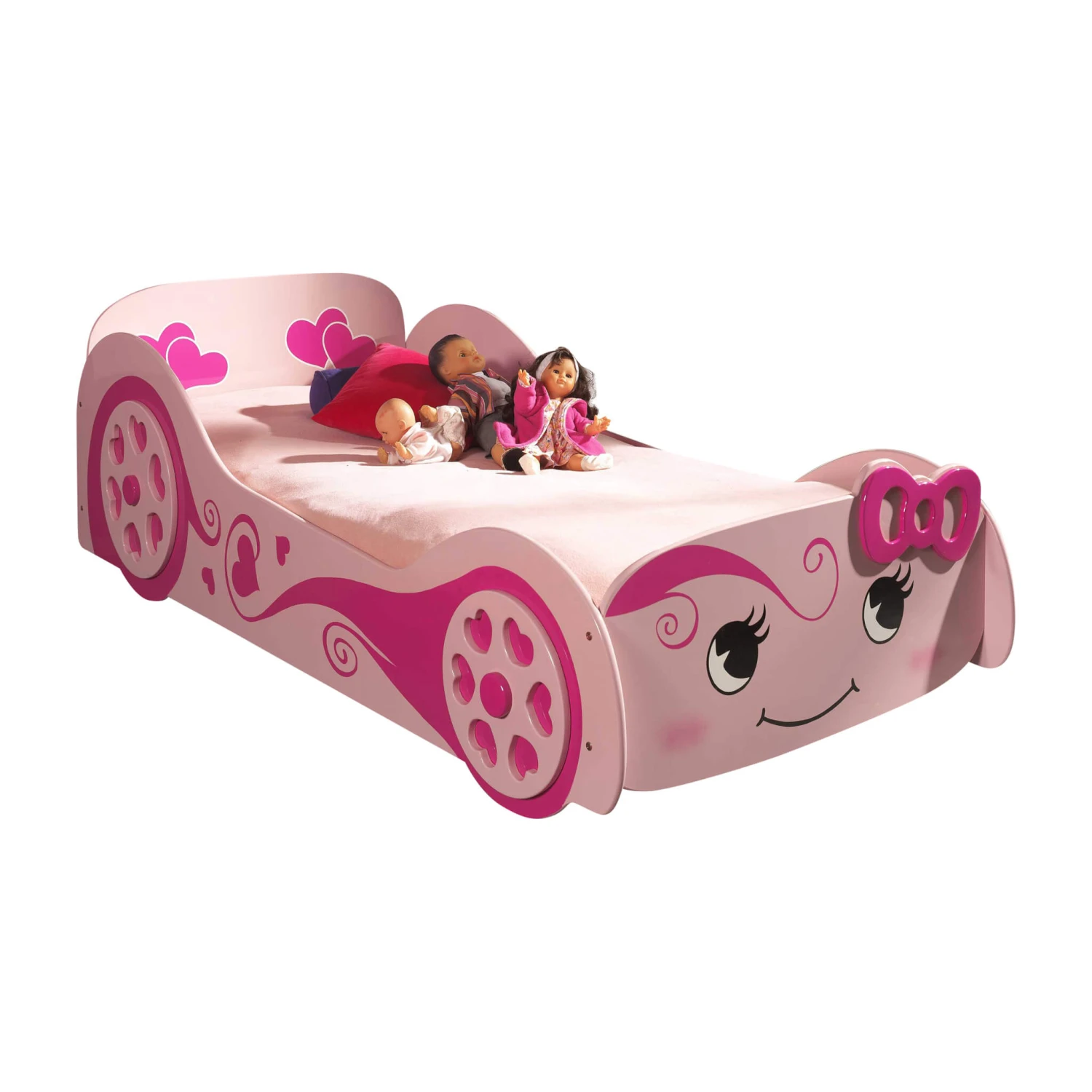 Lit Enfant Voiture Fille Love 90x200 1 Lit Enfant Voiture Fille Love 90x200