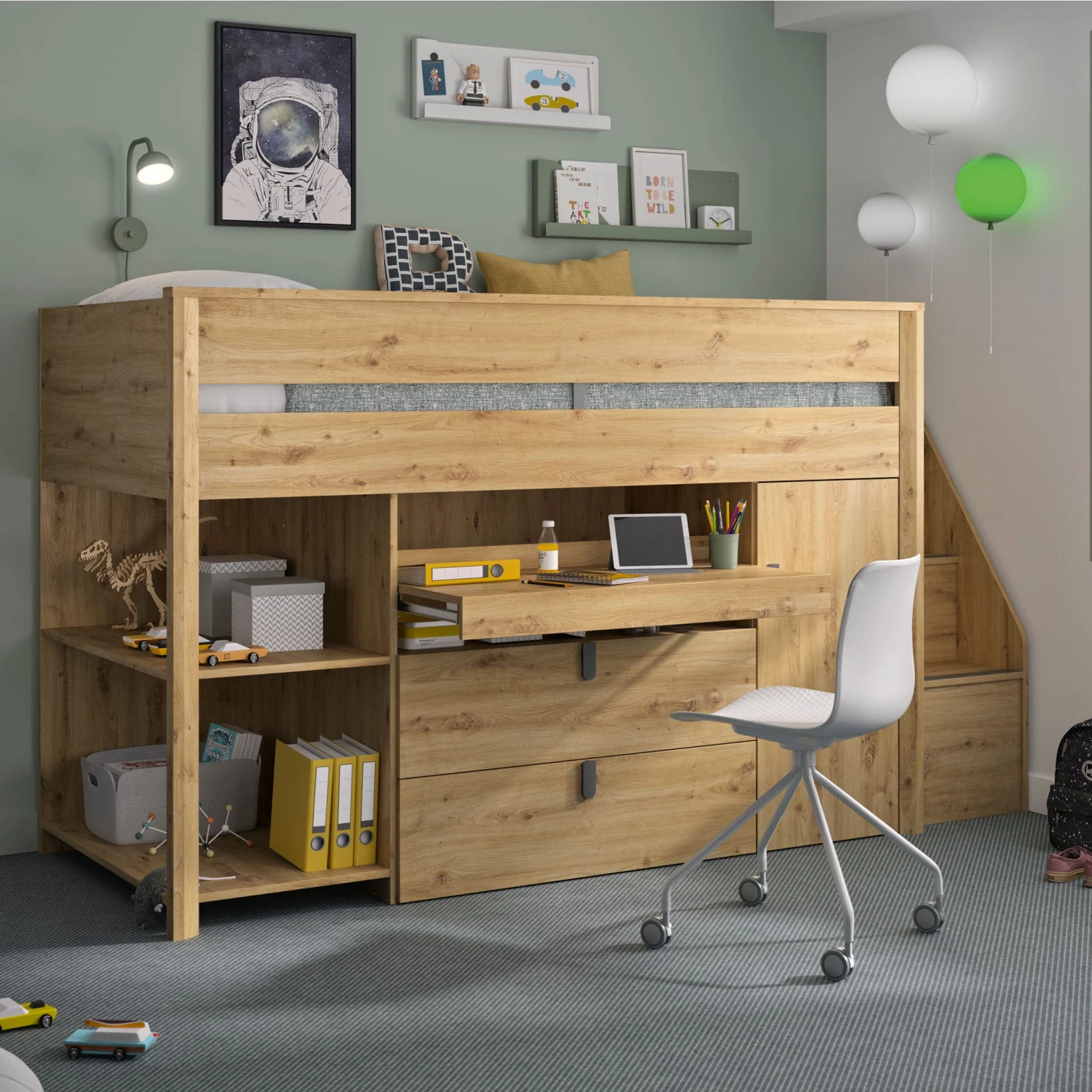 Ensemble Lit Multifonctions Avec Matelas Mousse 90x200 - LT5081 2 Ensemble Lit Multifonctions Avec Matelas Mousse 90x200 - LT5081 – Image 2