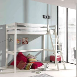 Lit Mezzanine Blanc Laqué - Terre De Nuit