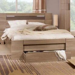 Lit Tiroir Adulte Effet Chêne Fusain LI5002