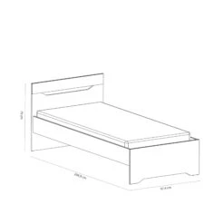 Lit Extensible Enfant En Bois Blanc Et Gris 90x190/200 - LI211 -Lematelas Soldes Boutique lit notice fond blanc