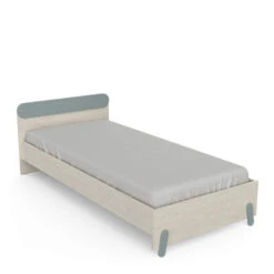 Lit Extensible Enfant En Bois Couleur Chêne Topanga Et Vert De Gris 90x190/200 - LI217 -Lematelas Soldes Boutique lit profil fond blanc 1