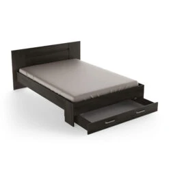 Lit En Bois Avec Tiroir Imitation Chêne Waterford - LT199 -Lematelas Soldes Boutique lit richmond fond blanc 2