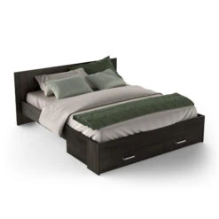 Lit En Bois Avec Tiroir Imitation Chêne Waterford - LT199 -Lematelas Soldes Boutique lit richmond fond blanc 6