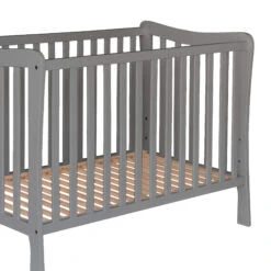 Lit Bébé En Bois Massif Anthracite Avec Sommier Réglable En Hauteur 60x120 -Lematelas Soldes Boutique lit sasha fond blanc 2