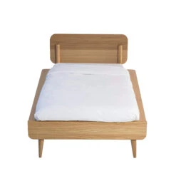 Ensemble Lit + Tête De Lit SMOOTHCLOUD En Bois Naturel Et Blanc -Lematelas Soldes Boutique lit simple detoure 2