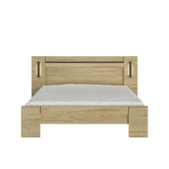 Lit Led Sensitive Avec 2 Chevets En Bois Clair - LT5082 -Lematelas Soldes Boutique lit sofia face fond blanc 3