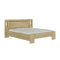 Lit Led Sensitive Avec 2 Chevets En Bois Clair - LT5082 -Lematelas Soldes Boutique lit sofia profil fond blanc 3