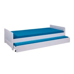 Lit Gigogne Avec Sommier à Lattes Intégré - LT12121 -Lematelas Soldes Boutique lit surf blanc profil tiroir 90x200 fond blanc 1