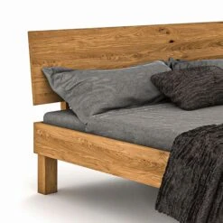 Lit Avec Pieds Carrés Et Tête De Lit En Chêne Massif Clair - LT36004 -Lematelas Soldes Boutique lit vigo zoom fond blanc