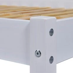 Lit Avec Sommier Intégré En Pin Massif Blanc - LT12118 -Lematelas Soldes Boutique lit vilmo zoom 1