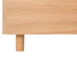 Lit Avec Tête De Lit Incurvée Et Pieds En Bois Massif 160x200 - LT0079 -Lematelas Soldes Boutique lit zoom pied fond blanc