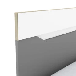 Lit Extensible Enfant En Bois Blanc Et Gris 90x190/200 - LI211 -Lematelas Soldes Boutique lit zoom tete fond blanc