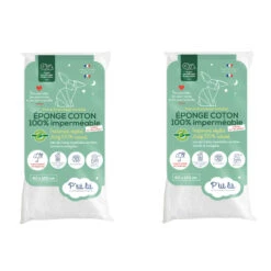Lot De 2 Protèges Matelas Bébé éponge Coton 100% Imperméable Et Anti-acariens