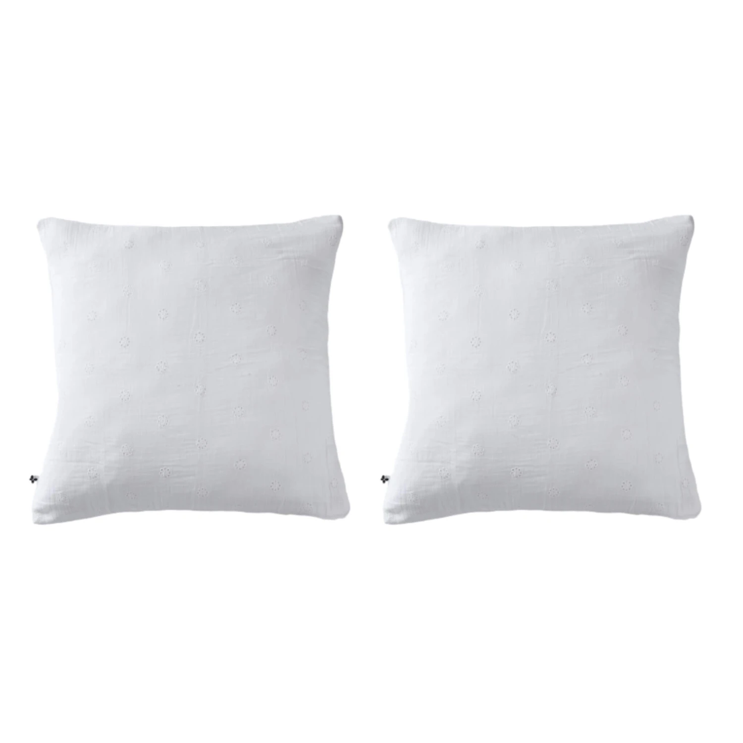 Lot De 2 Taies D'oreillers Brodées Double Gaze De Coton 10 Lot De 2 Taies D'oreillers Brodées Double Gaze De Coton – Image 10