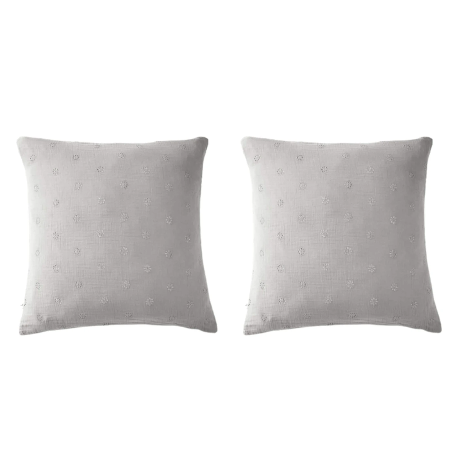 Lot De 2 Taies D'oreillers Brodées Double Gaze De Coton 2 Lot De 2 Taies D'oreillers Brodées Double Gaze De Coton – Image 2