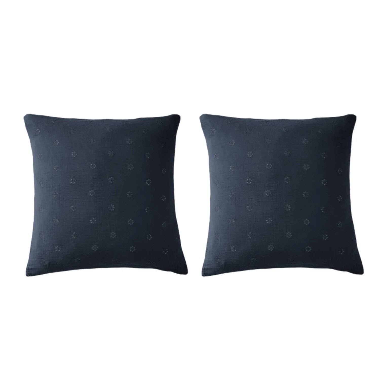 Lot De 2 Taies D'oreillers Brodées Double Gaze De Coton 5 Lot De 2 Taies D'oreillers Brodées Double Gaze De Coton – Image 5
