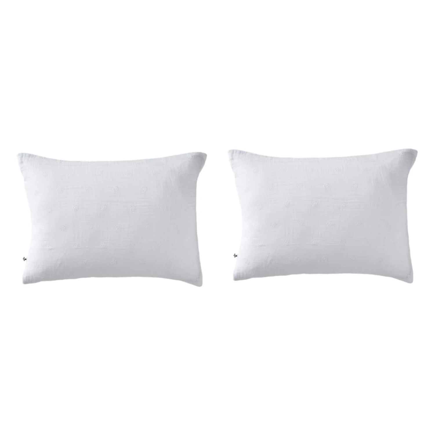 Lot De 2 Taies D'oreillers Brodées Double Gaze De Coton 18 Lot De 2 Taies D'oreillers Brodées Double Gaze De Coton – Image 18