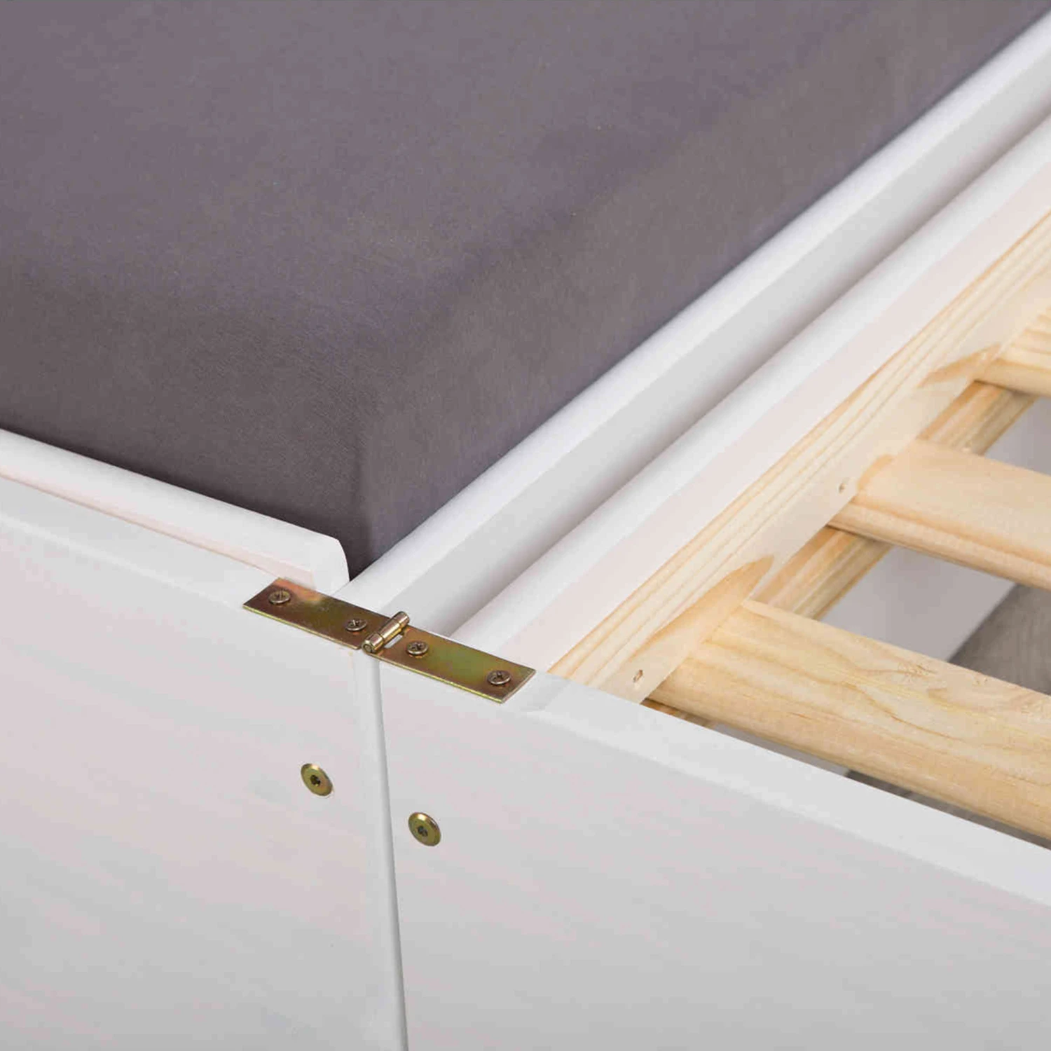 Lit Gigogne 3 Couchages En Bois Massif Blanc Laqué - LT12015 5 Lit Gigogne 3 Couchages En Bois Massif Blanc Laqué - LT12015 – Image 5