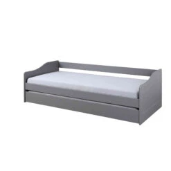Lit Gigogne En Bois Massif 90x200 - LT12005 -Lematelas Soldes Boutique malte gris 4 fond blanc