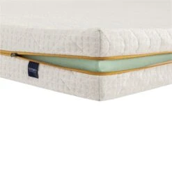 Ensemble Matelas Mousse Recyclée, Sommier, Pieds, Couette Et Oreiller Aube 400 - SOMEO -Lematelas Soldes Boutique matelas aube400 zoom zip fond blanc 1