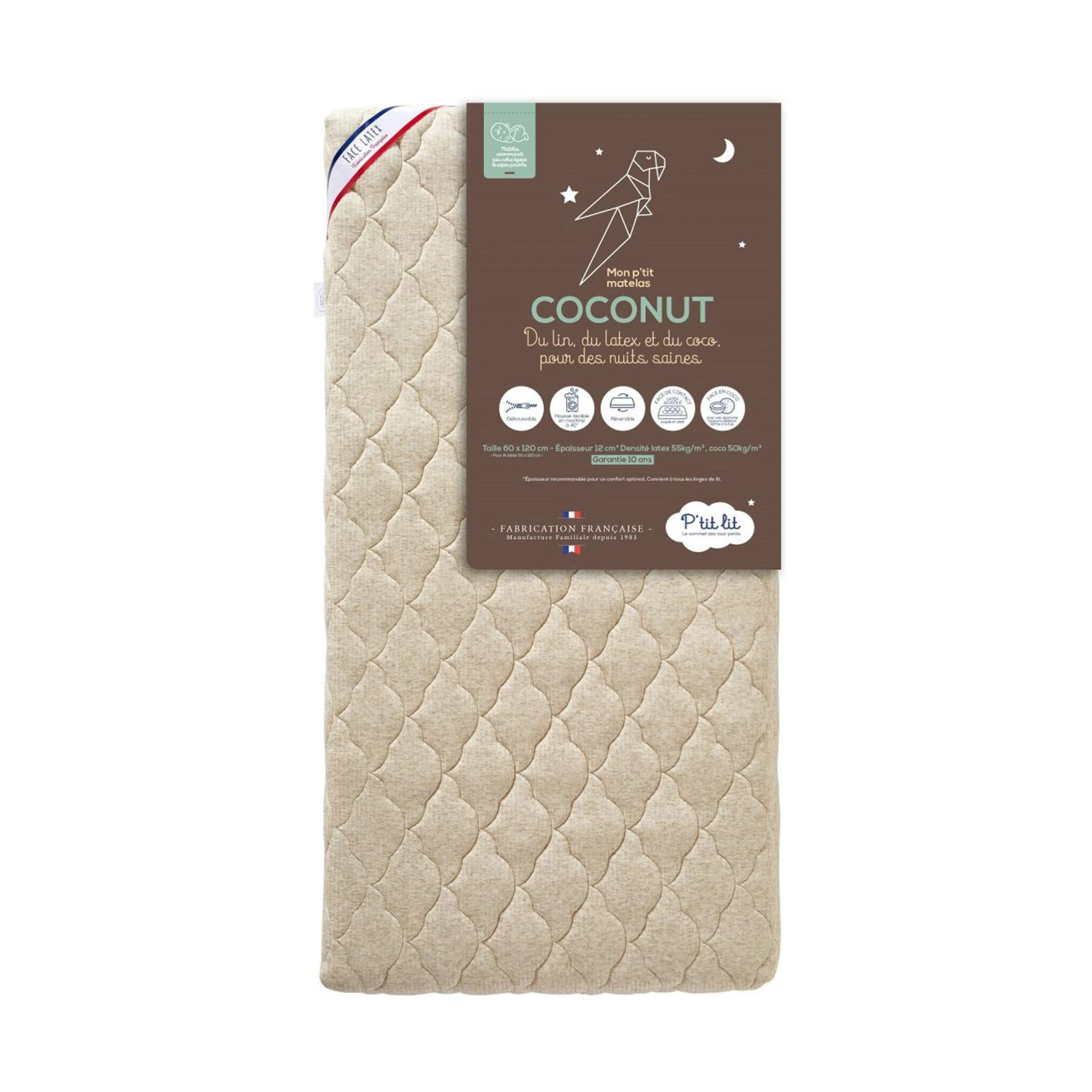 Matelas Bébé Déhoussable Et Réversible Coco + Latex