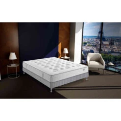 Matelas Simmons Ressorts Ensachés Et Mousse Mémoire LINE UP -Lematelas Soldes Boutique matelas simmons ressorts ensaches mousse memoire ambiance